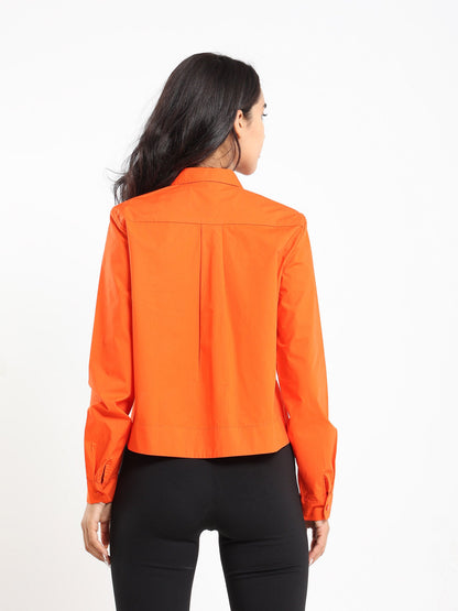Cropped Boxy Poplin Shirt - Outlet
