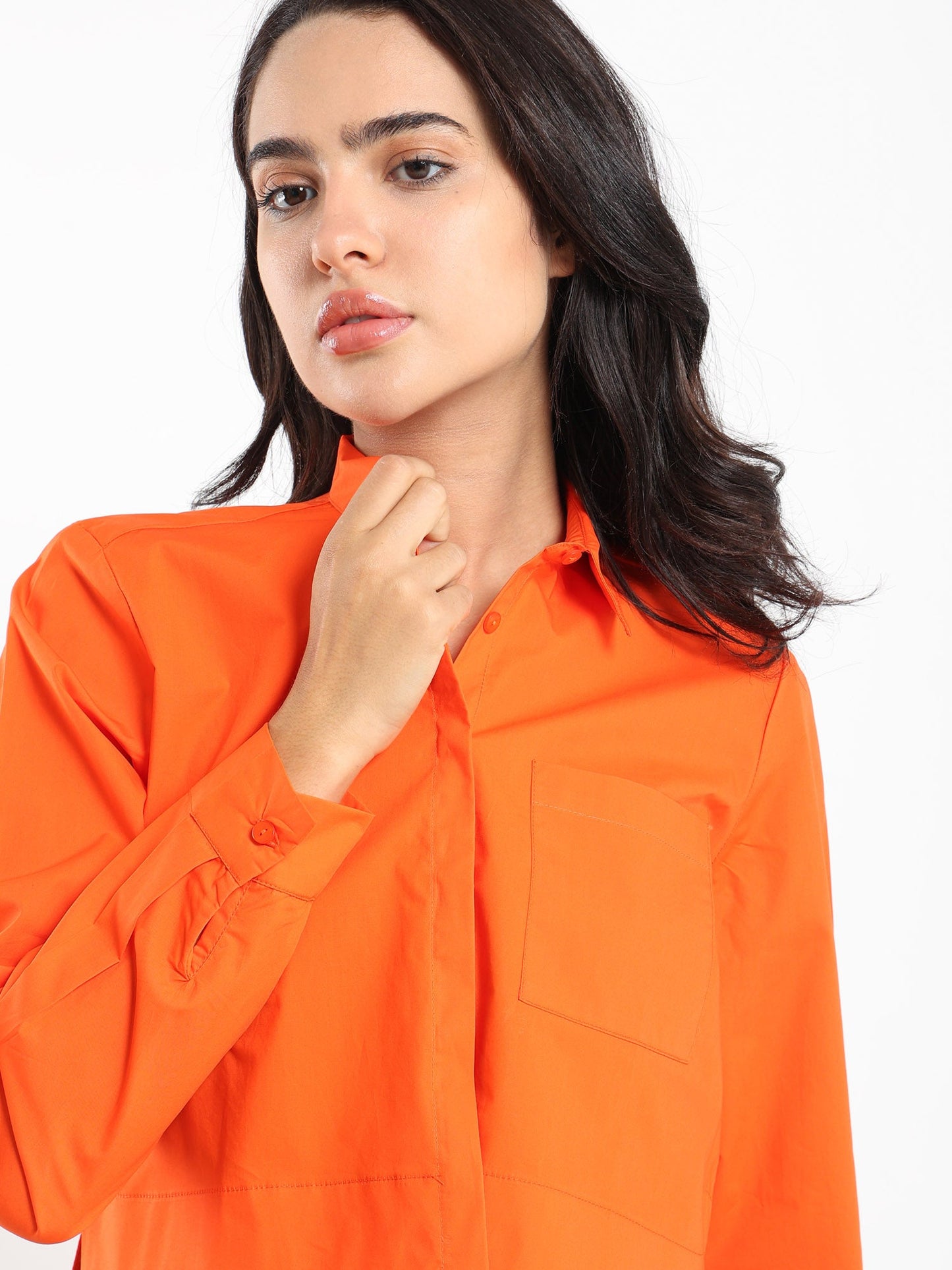Cropped Boxy Poplin Shirt - Outlet