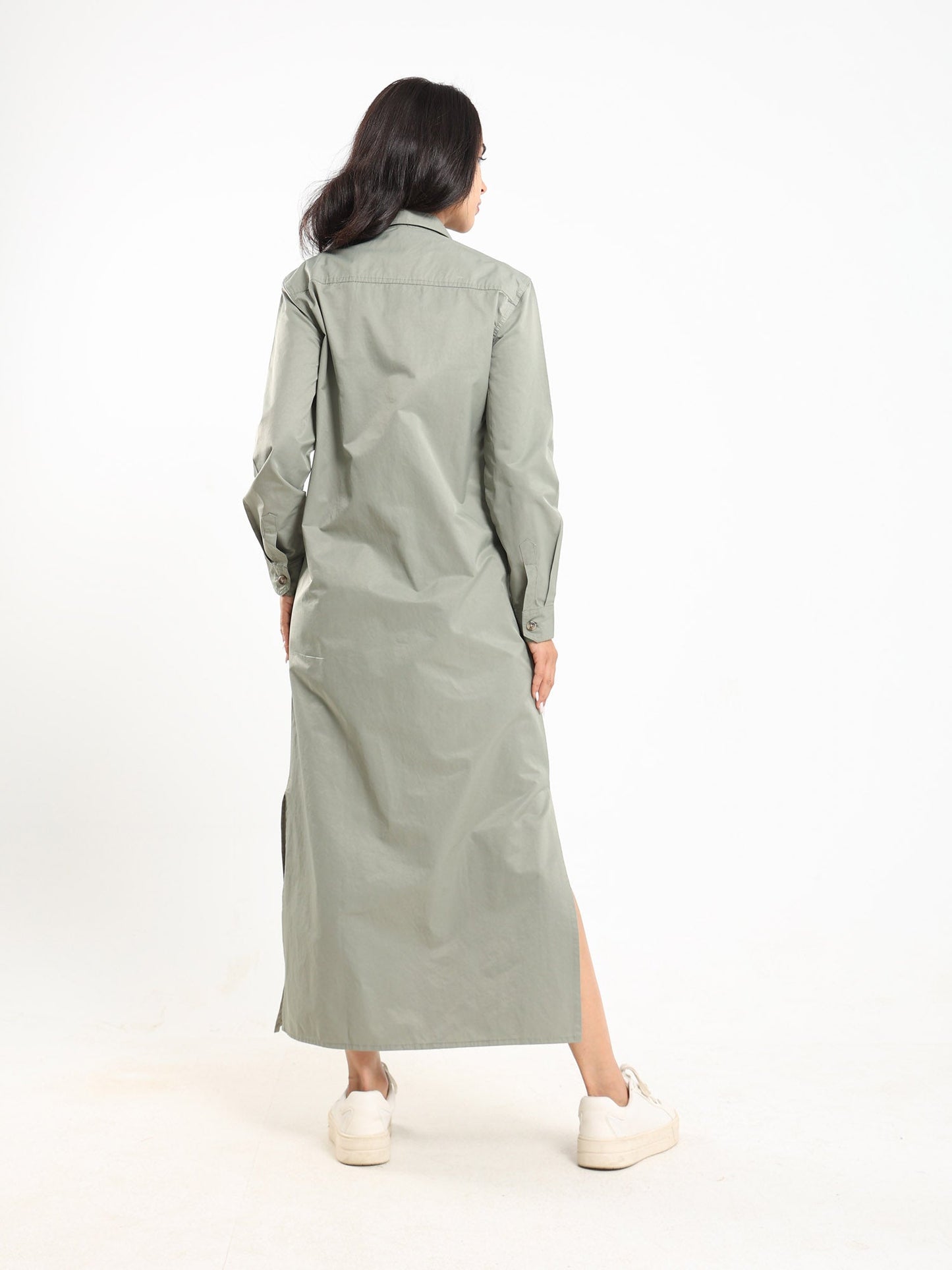 Dress Long Shirt Dress With Side  Slit - Outlet