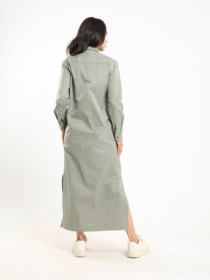 Dress Long Shirt Dress With Side  Slit - Outlet