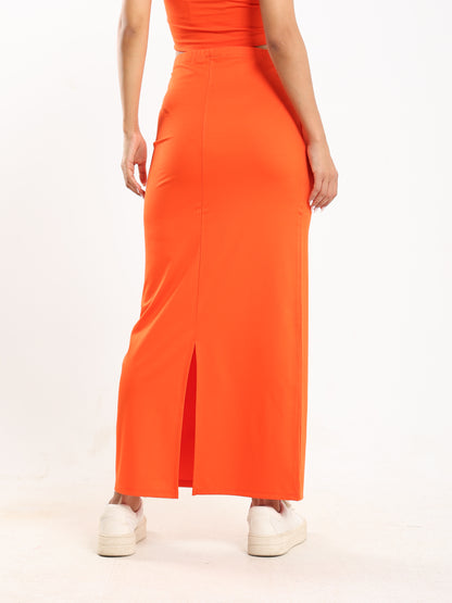 Maxi Skirt with Slit Back - Outlet