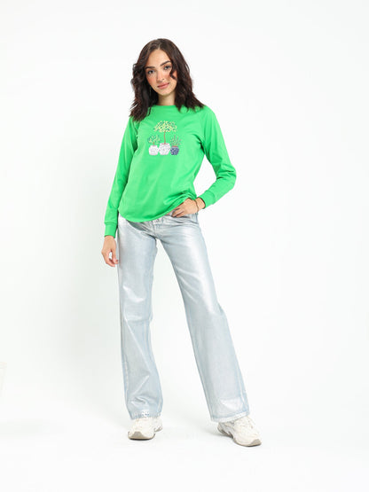 Tops & Tees Plants Print Raglan T-Shirt