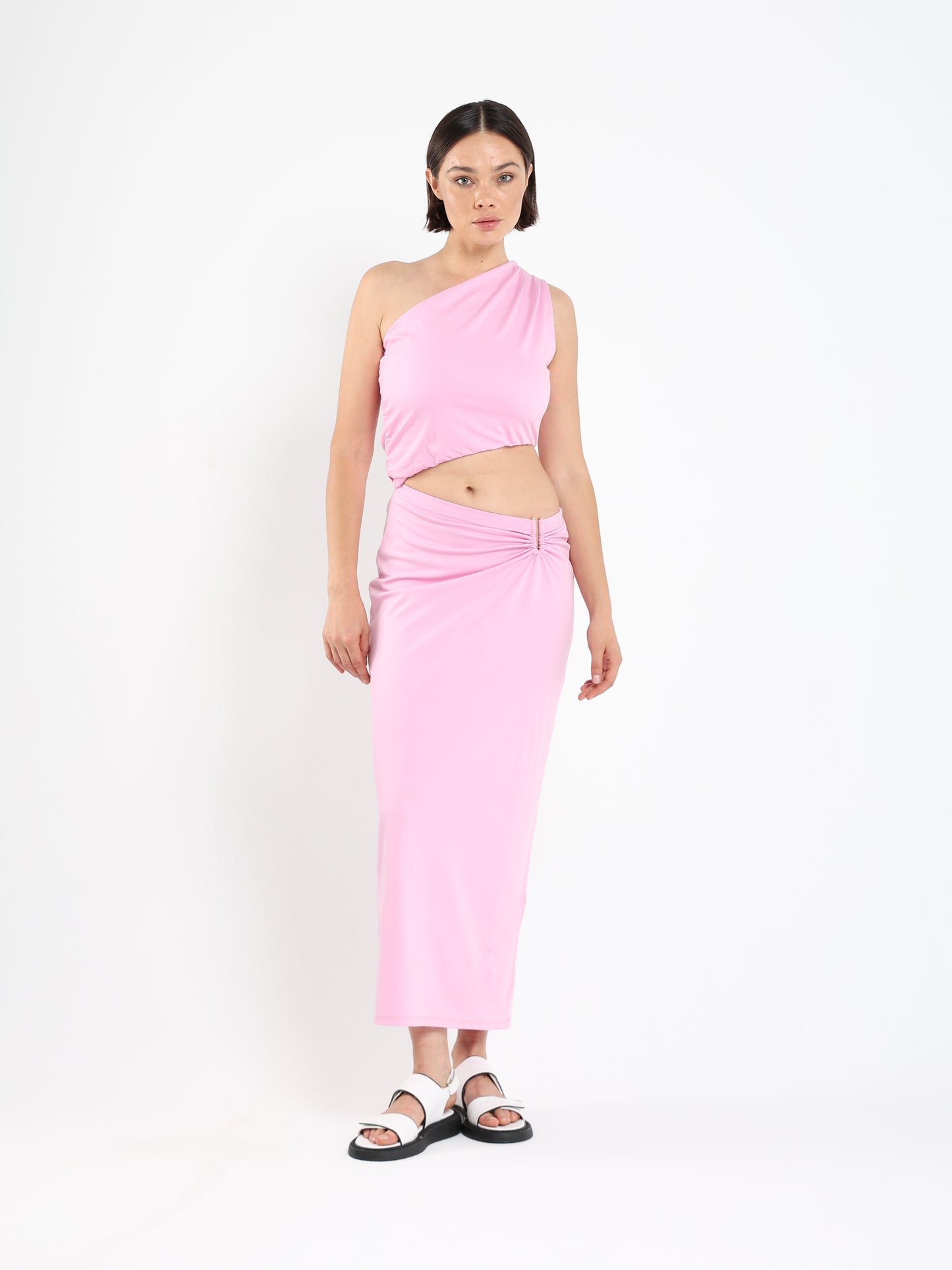 Cut-Out Waist Dress with Ring Detail - Outlet