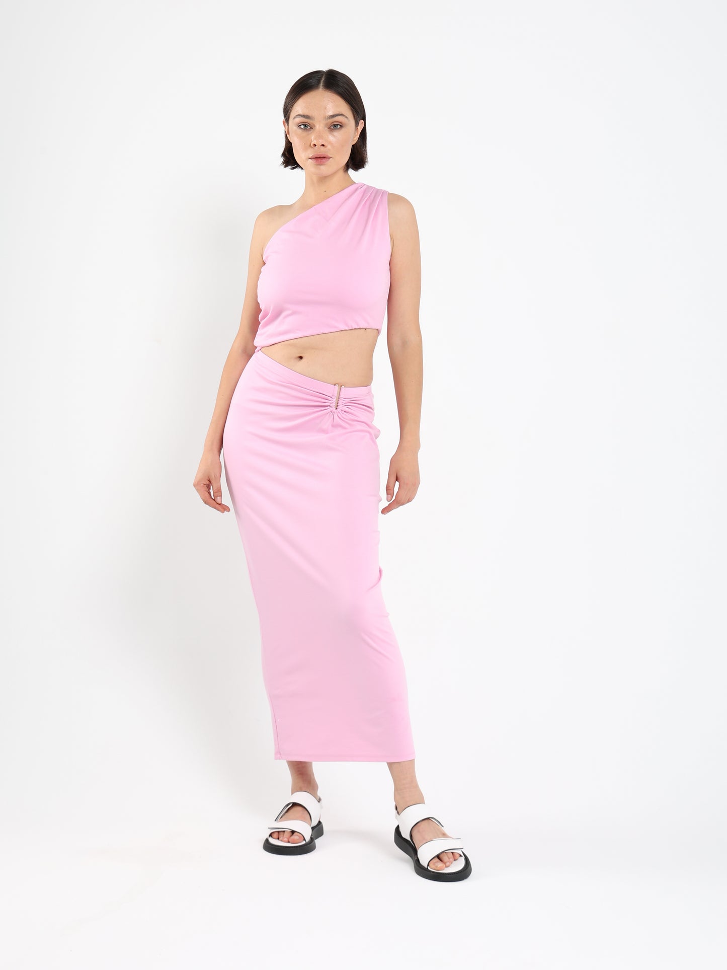 Cut-Out Waist Dress with Ring Detail - Outlet