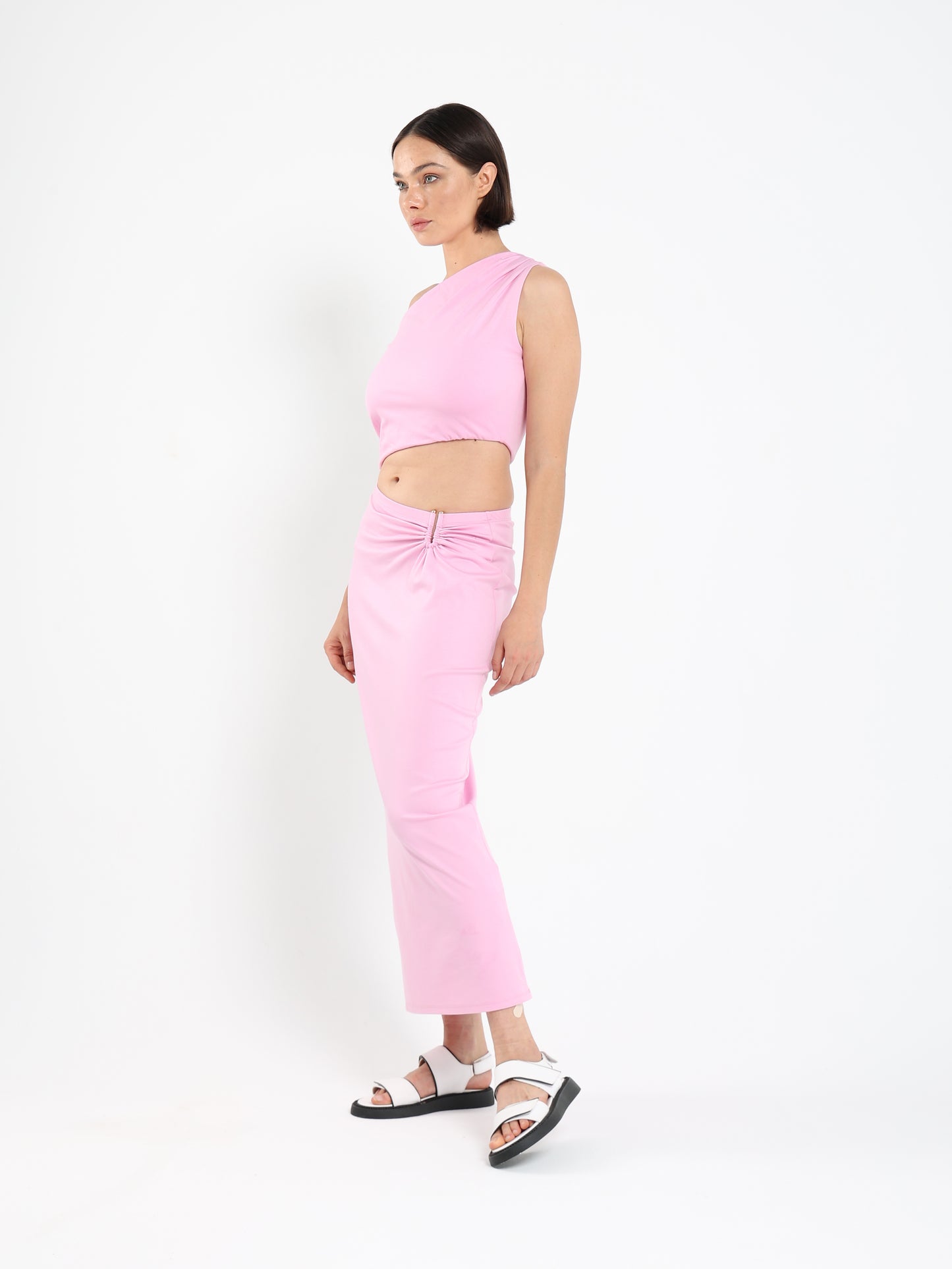 Cut-Out Waist Dress with Ring Detail - Outlet