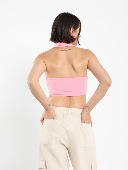 Halter-Neck Cropped Polo - Outlet