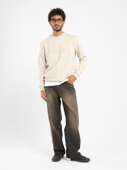 Fresh Start Embossed Print Sweatshirt