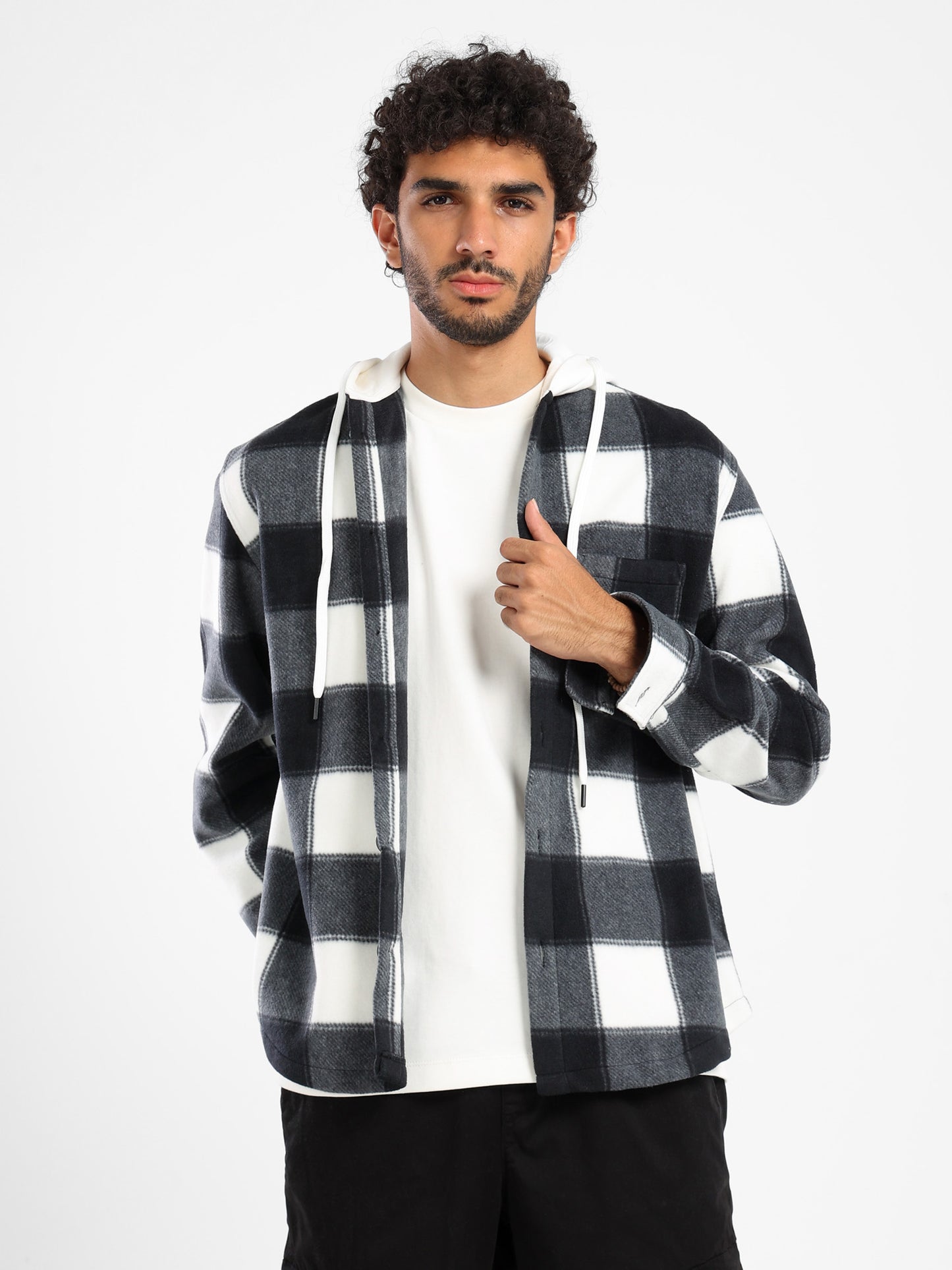 Light Viyella Hooded Shirt