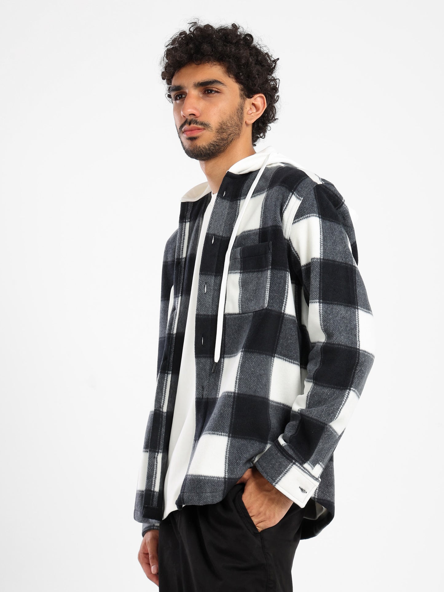 Light Viyella Hooded Shirt