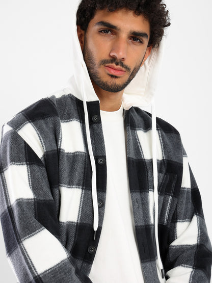 Light Viyella Hooded Shirt