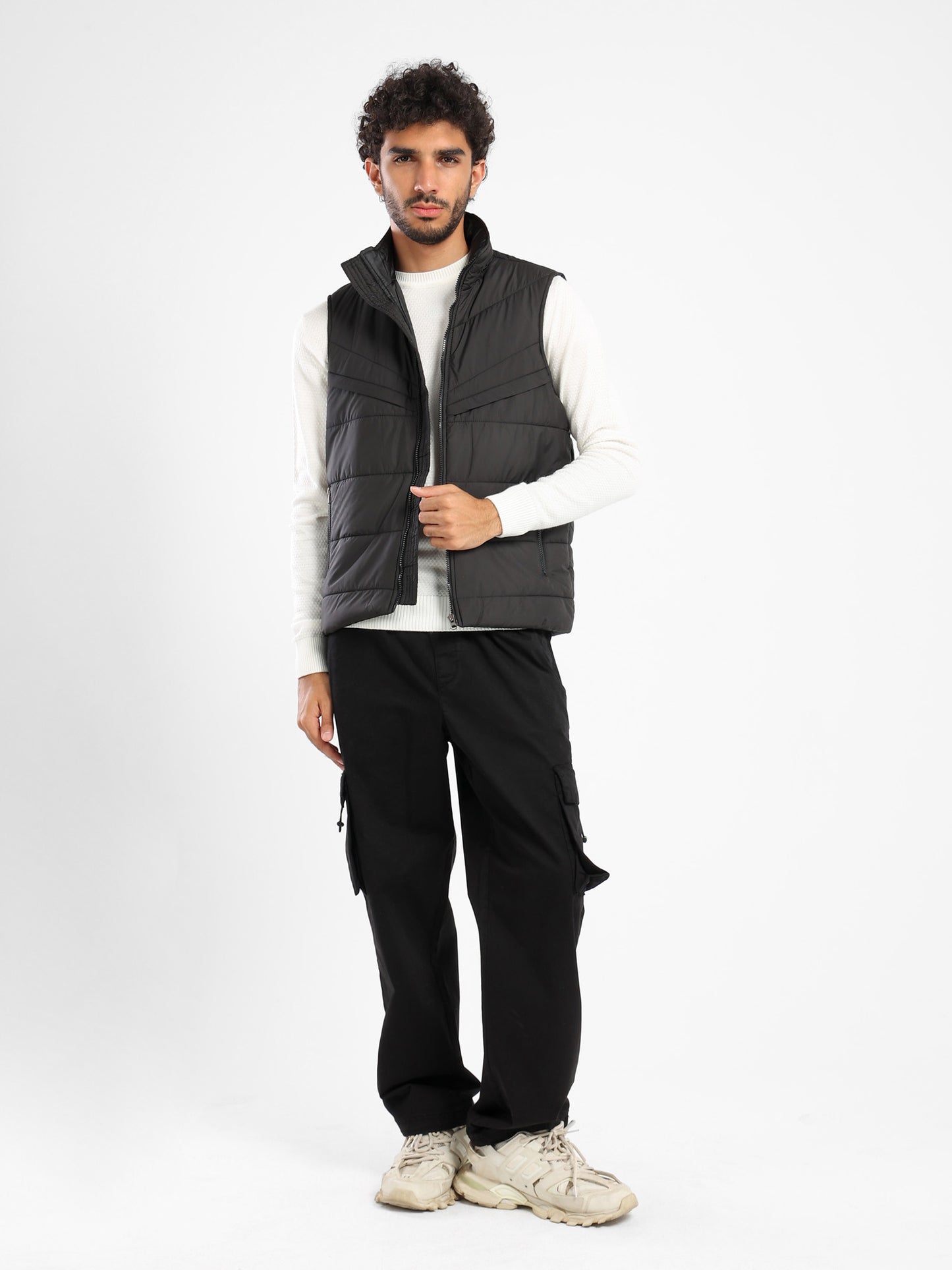 Regular Fit Solid Puffer Vest