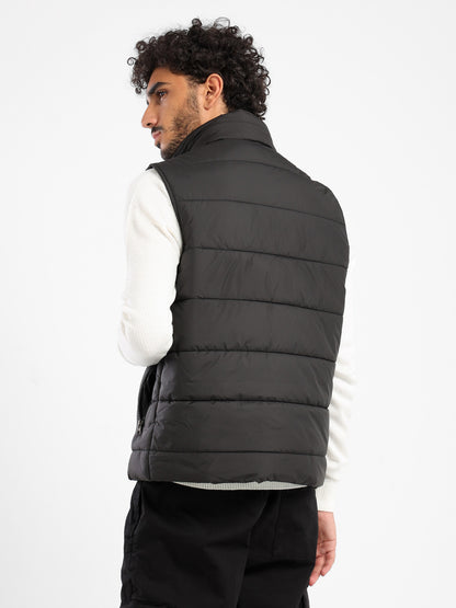 Regular Fit Solid Puffer Vest