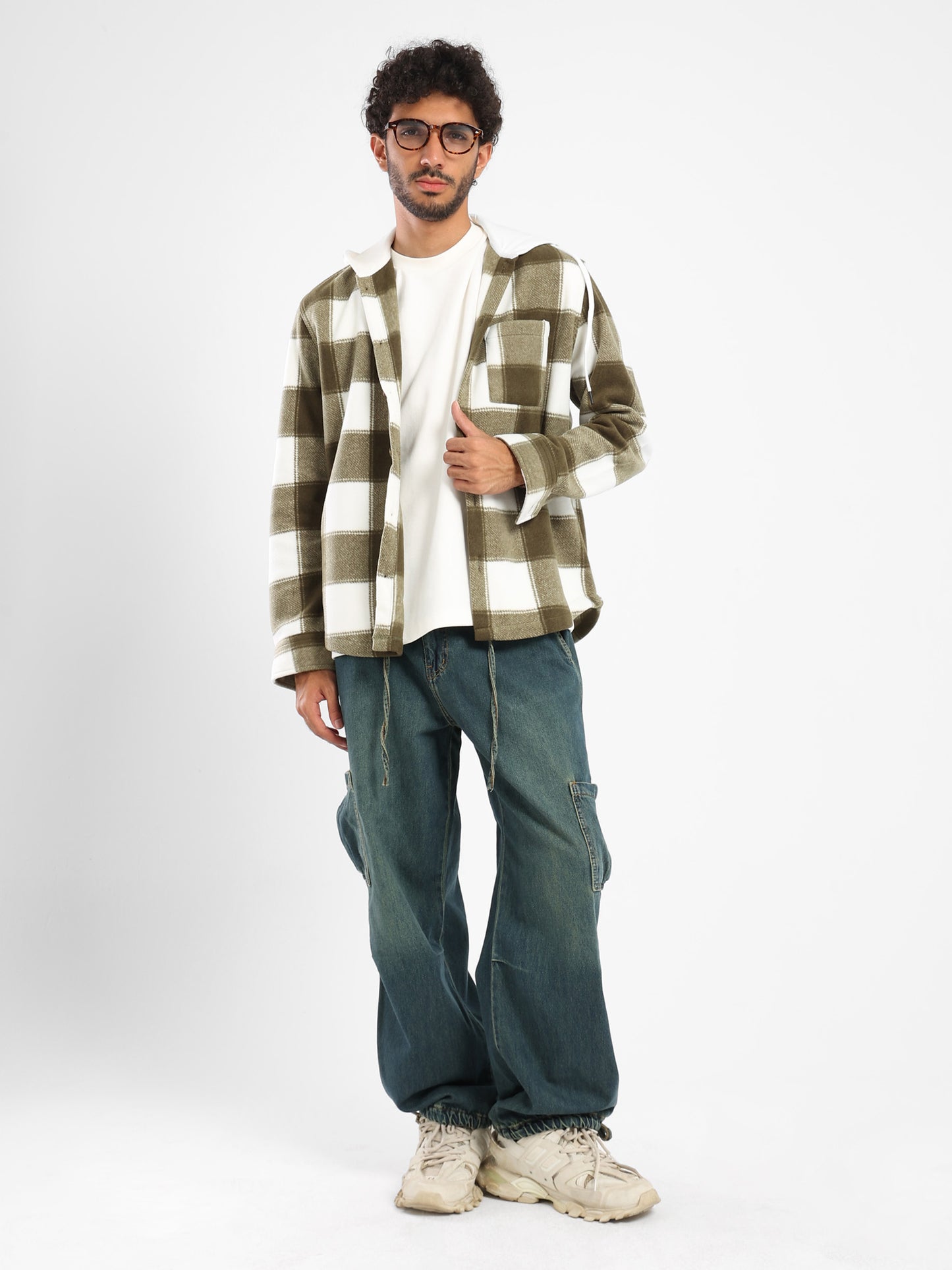 Light Viyella Hooded Shirt