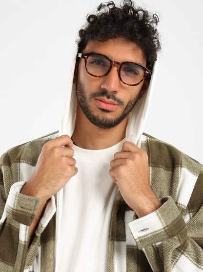 Light Viyella Hooded Shirt
