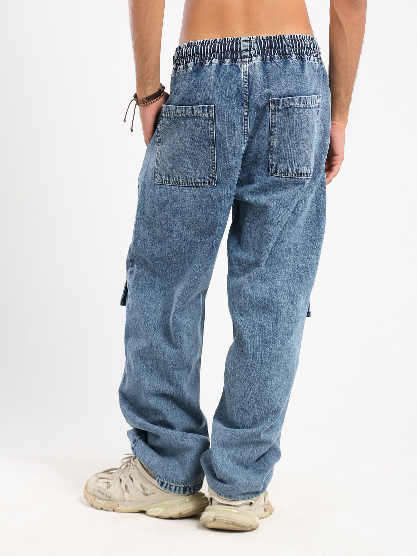 Loose Cargo Jeans with Front Flaps - Outlet