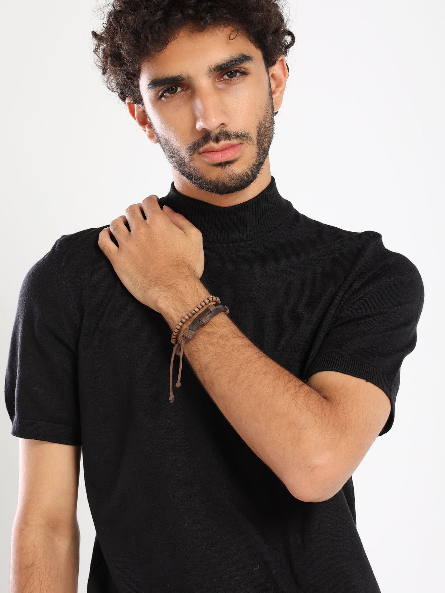 Mock Neck Tricot T-Shirt - Outlet