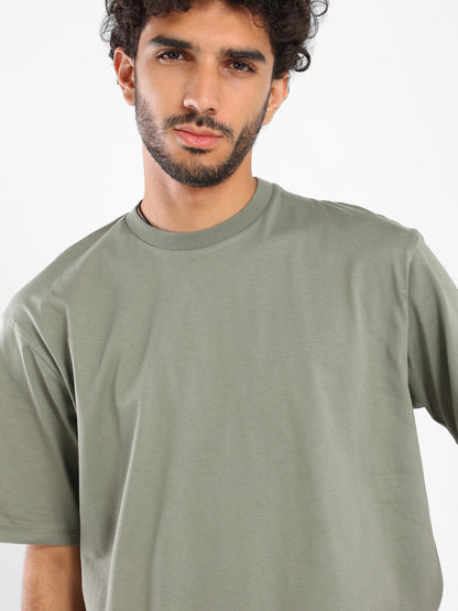Oversized Solid Round Neck T-Shirt