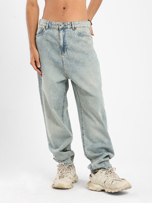 Regular Rounded Leg Stitching Jeans - Outlet