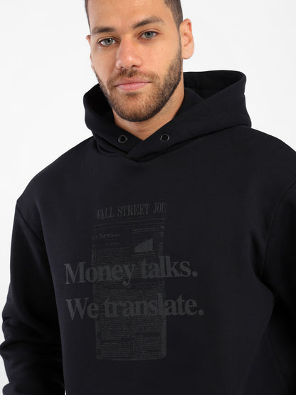 Money Talks Flock Print Hoodie