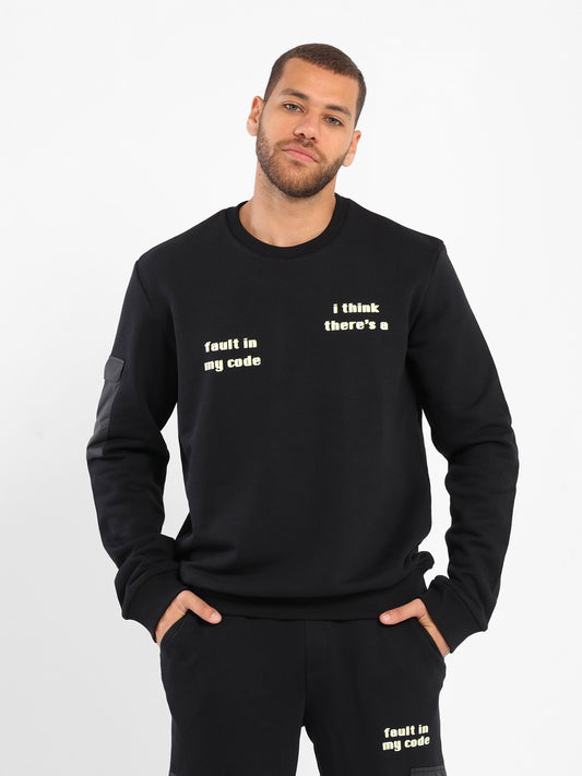 Regular System Error Print Sweatshirt