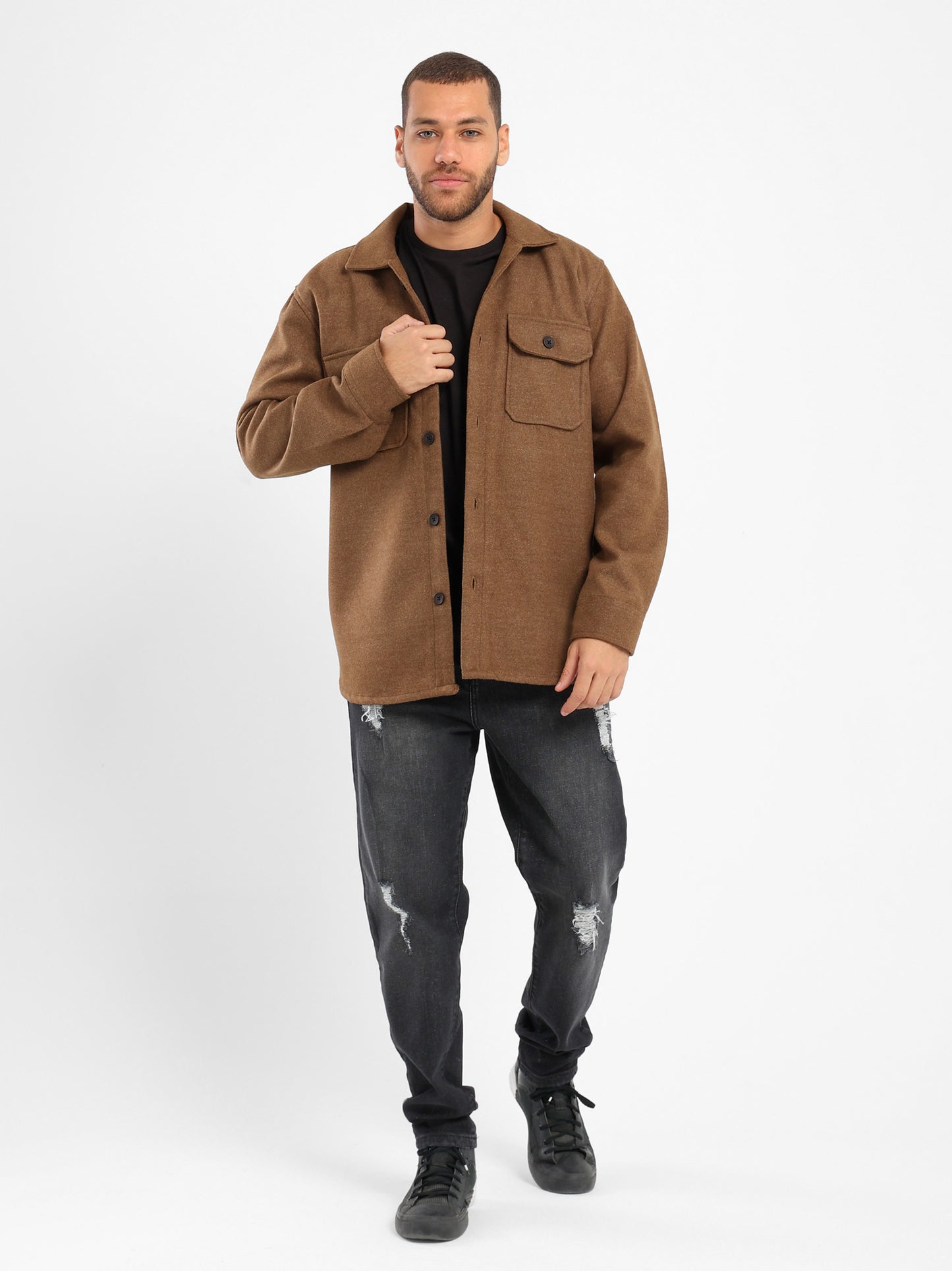 Relaxed Long Sleeve Woven Shirt