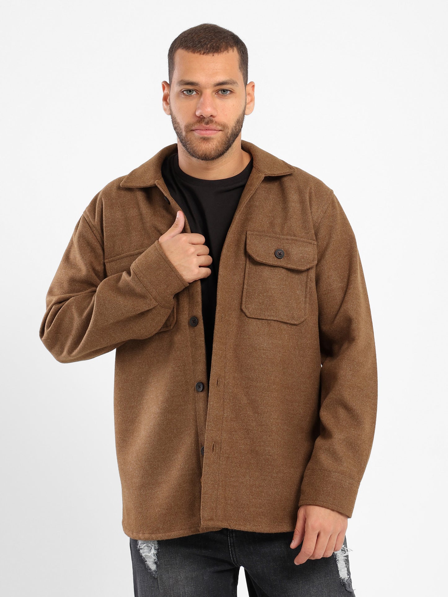 Relaxed Long Sleeve Woven Shirt