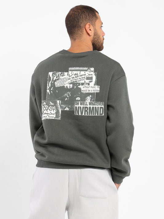 Oversized Sweatshirt with Place Print