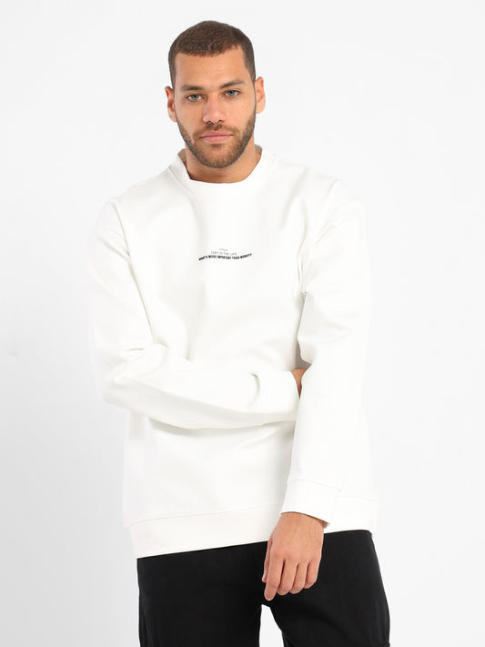 Sweatshirt With Front Print And Patch Back Print