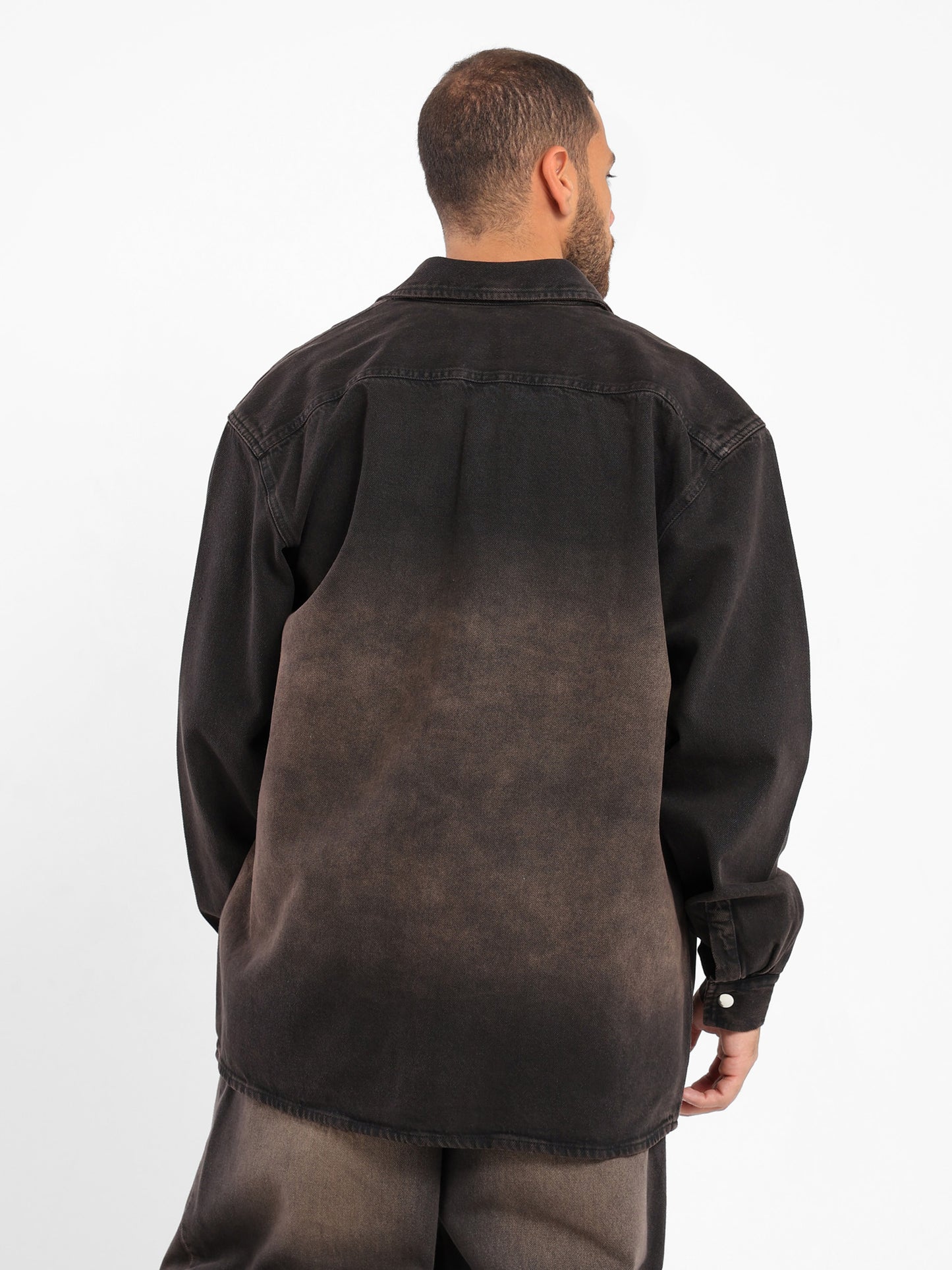 Oversized Overdyed Denim Ls Shirt