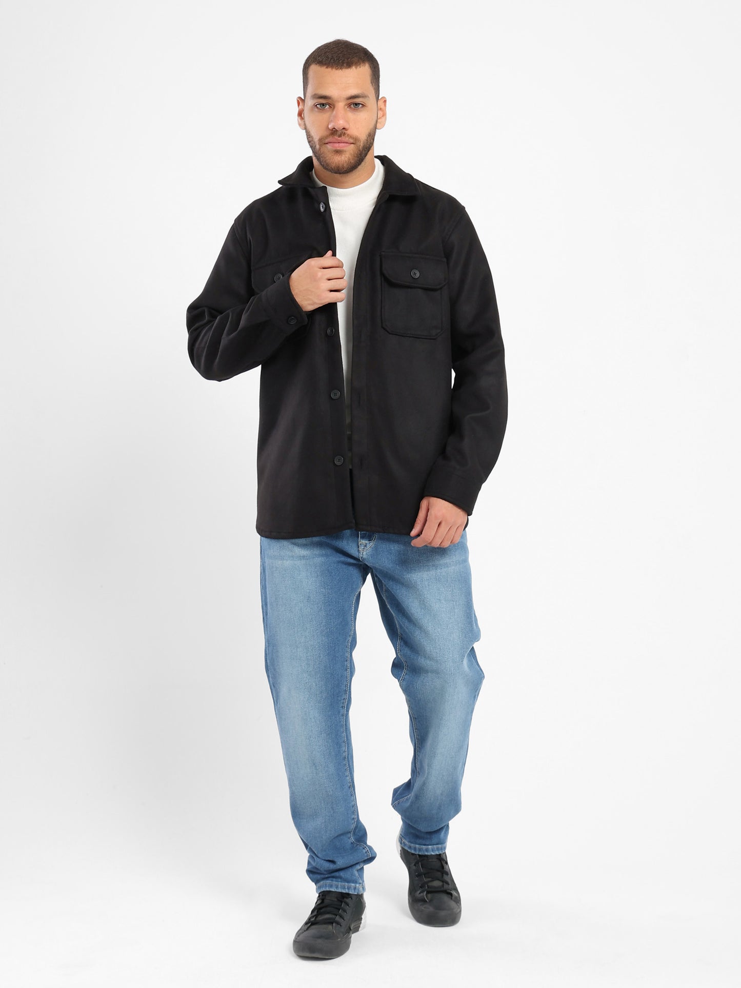 Relaxed Long Sleeve Woven Shirt