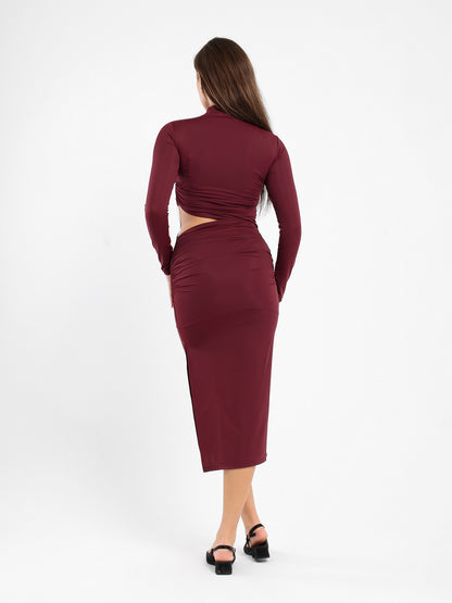 High Neck Maxi Dress With Cutout