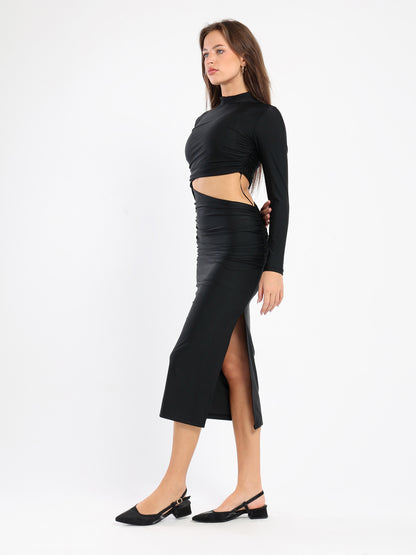 High Neck Maxi Dress With Cutout