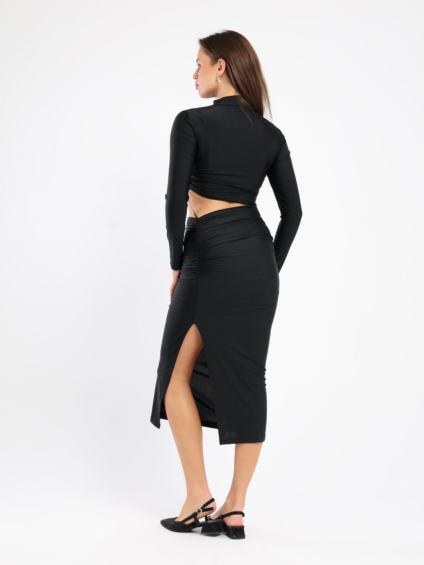 High Neck Maxi Dress With Cutout