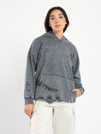 Oversized Hoodie with Place Print