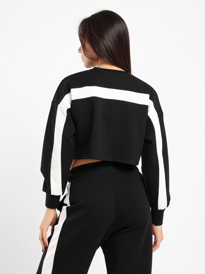 Cropped Sweatshirt with Panel