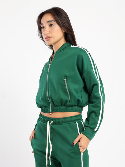 Regular Striped Zip-Up Hoodie