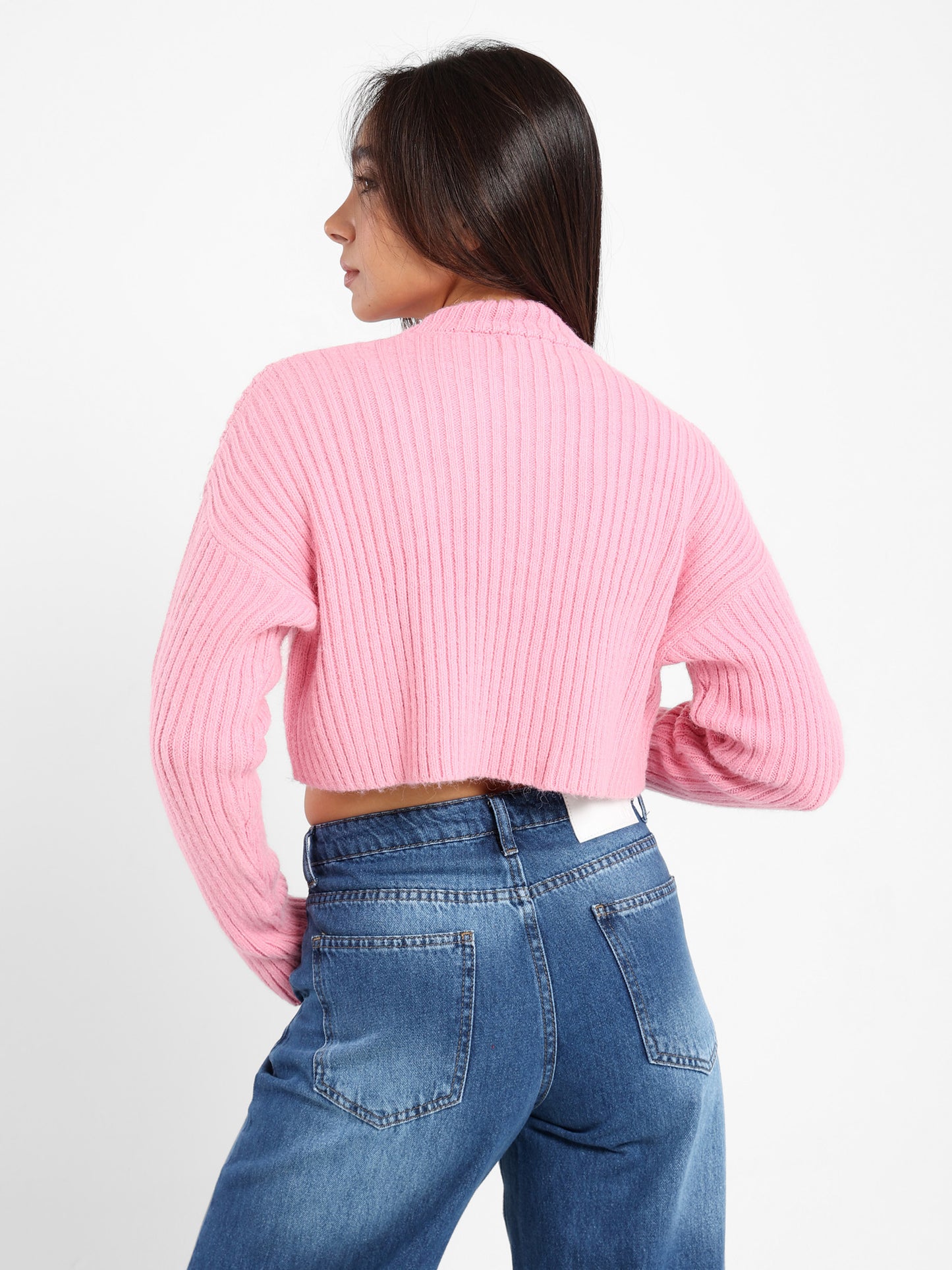 Cropped Solid Pullover