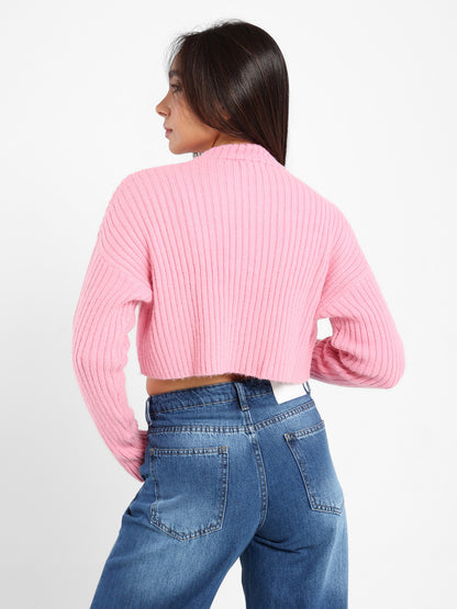 Cropped Solid Pullover