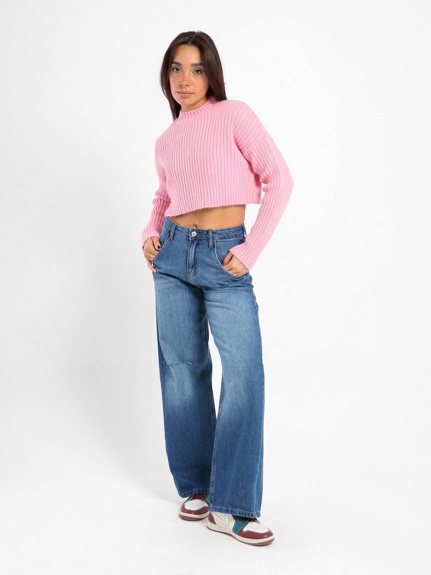 Cropped Solid Pullover