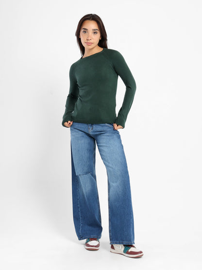 Cropped Round Neck Top