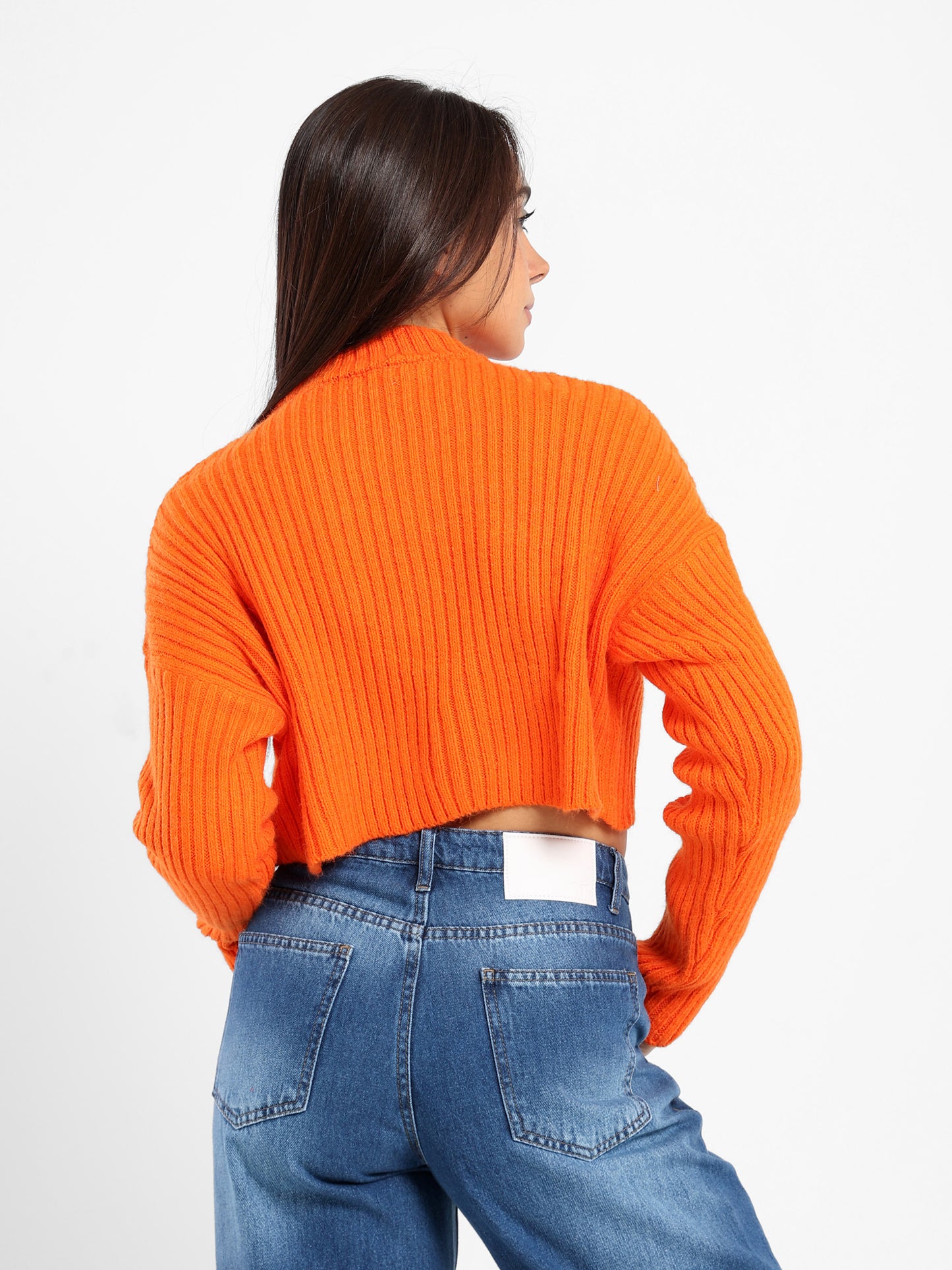 Cropped Solid Pullover