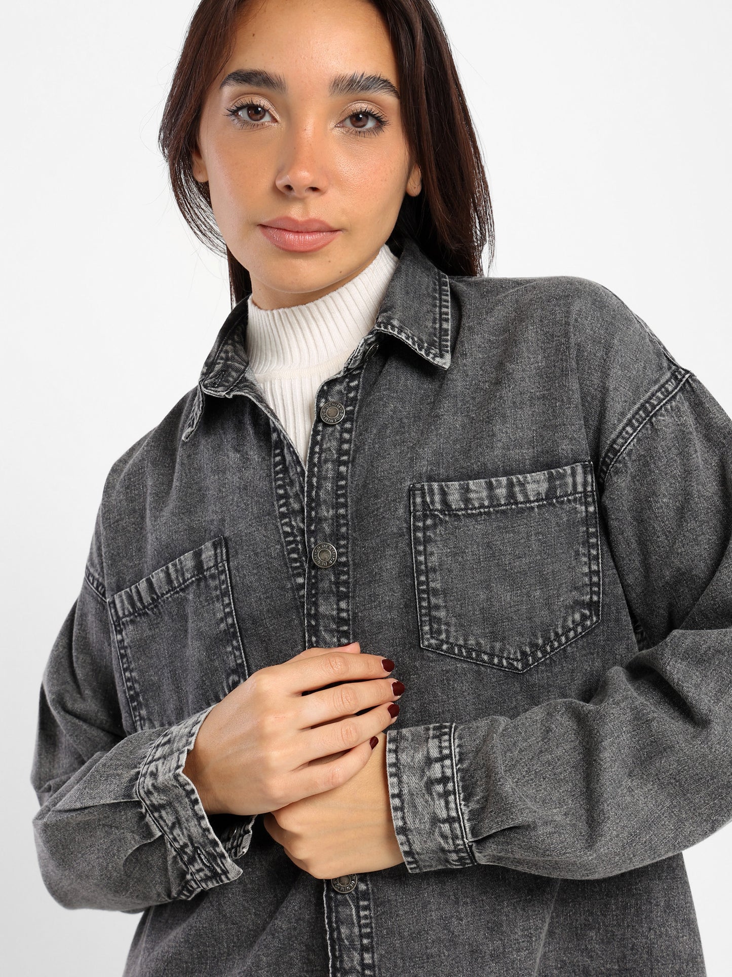 Oversized Denim Long Sleeve Shirt