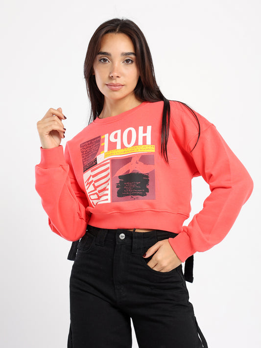 Abstract Cropped Sweatshirt