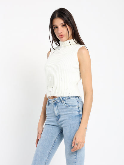 Regular Ribbed Sleeveless Top