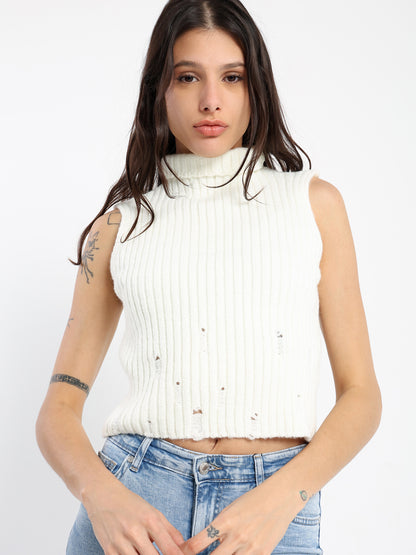 Regular Ribbed Sleeveless Top