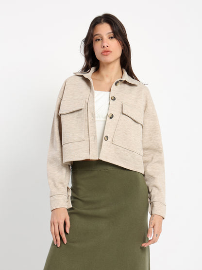 Rayon Blend Oversized Long Sleeve Shirt