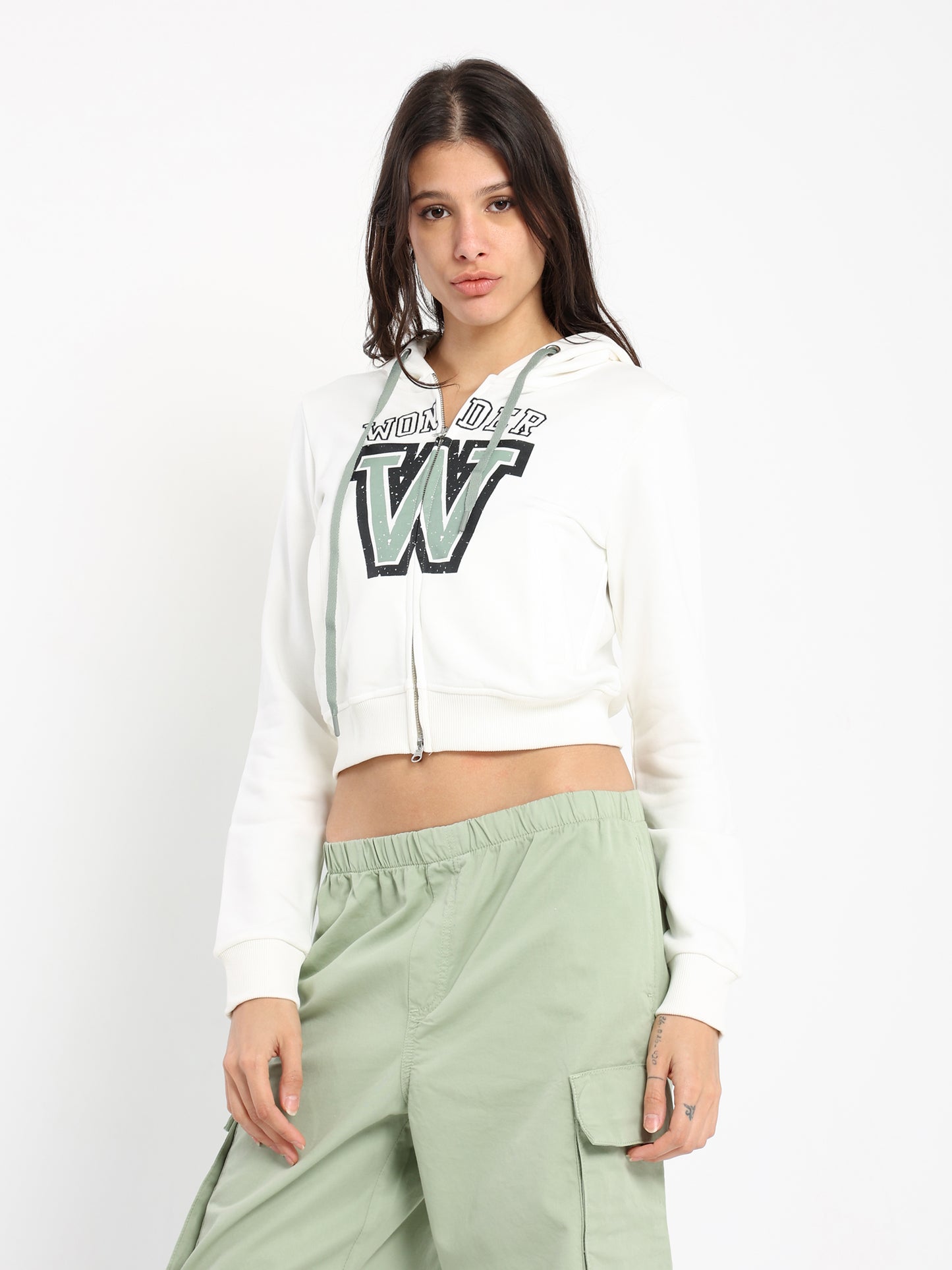 Zip-Up Hoodie with Place Print