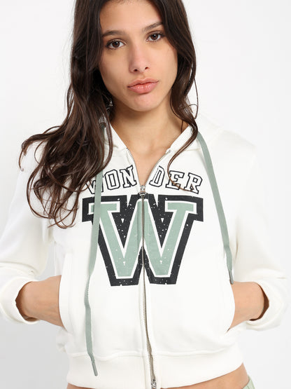 Zip-Up Hoodie with Place Print