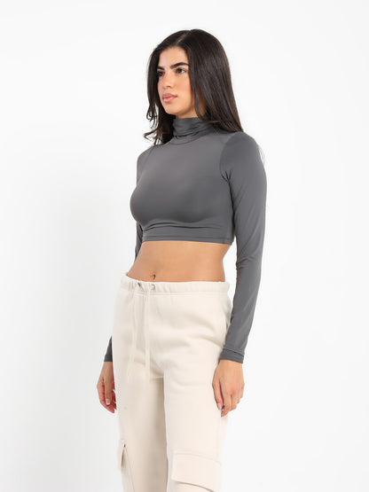 High Neck Crop Top