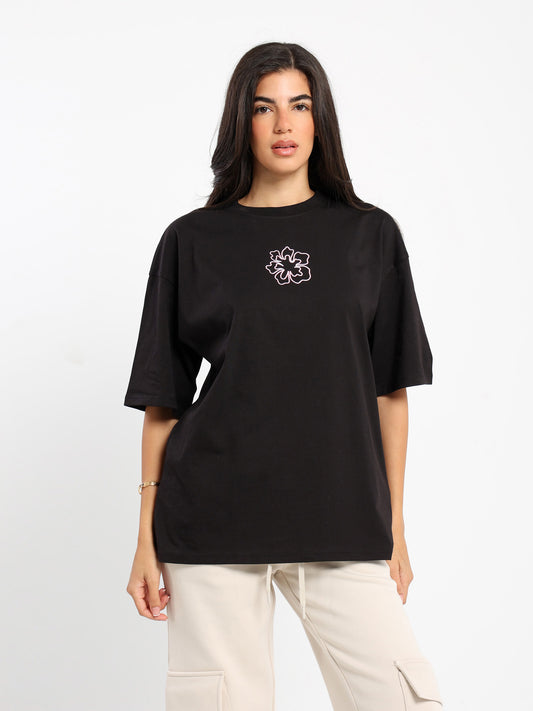 Oversized Half Sleeves Tee with Place Print